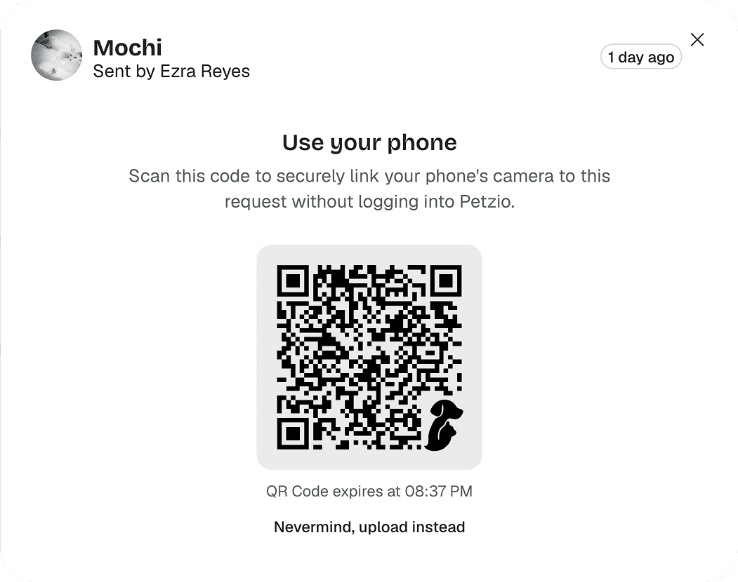 Phone handoff capture screen