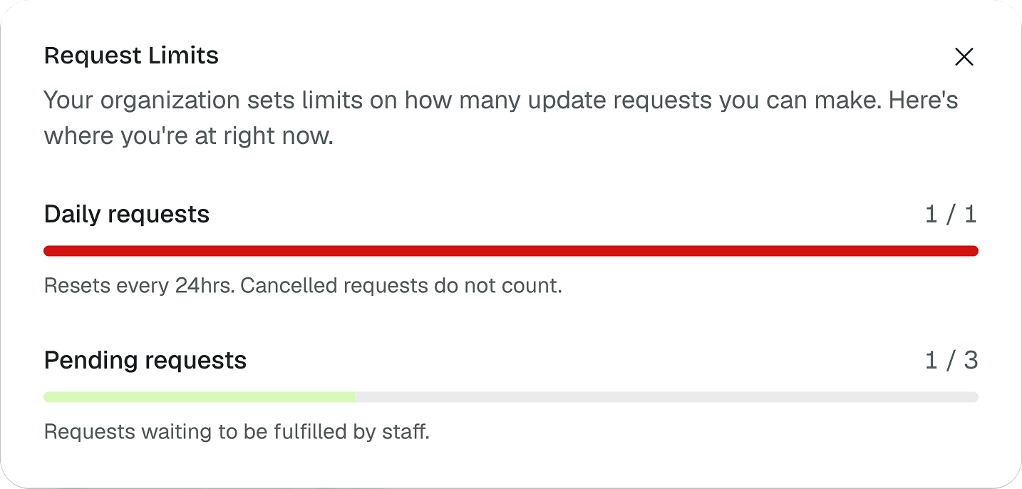 Request limit settings
